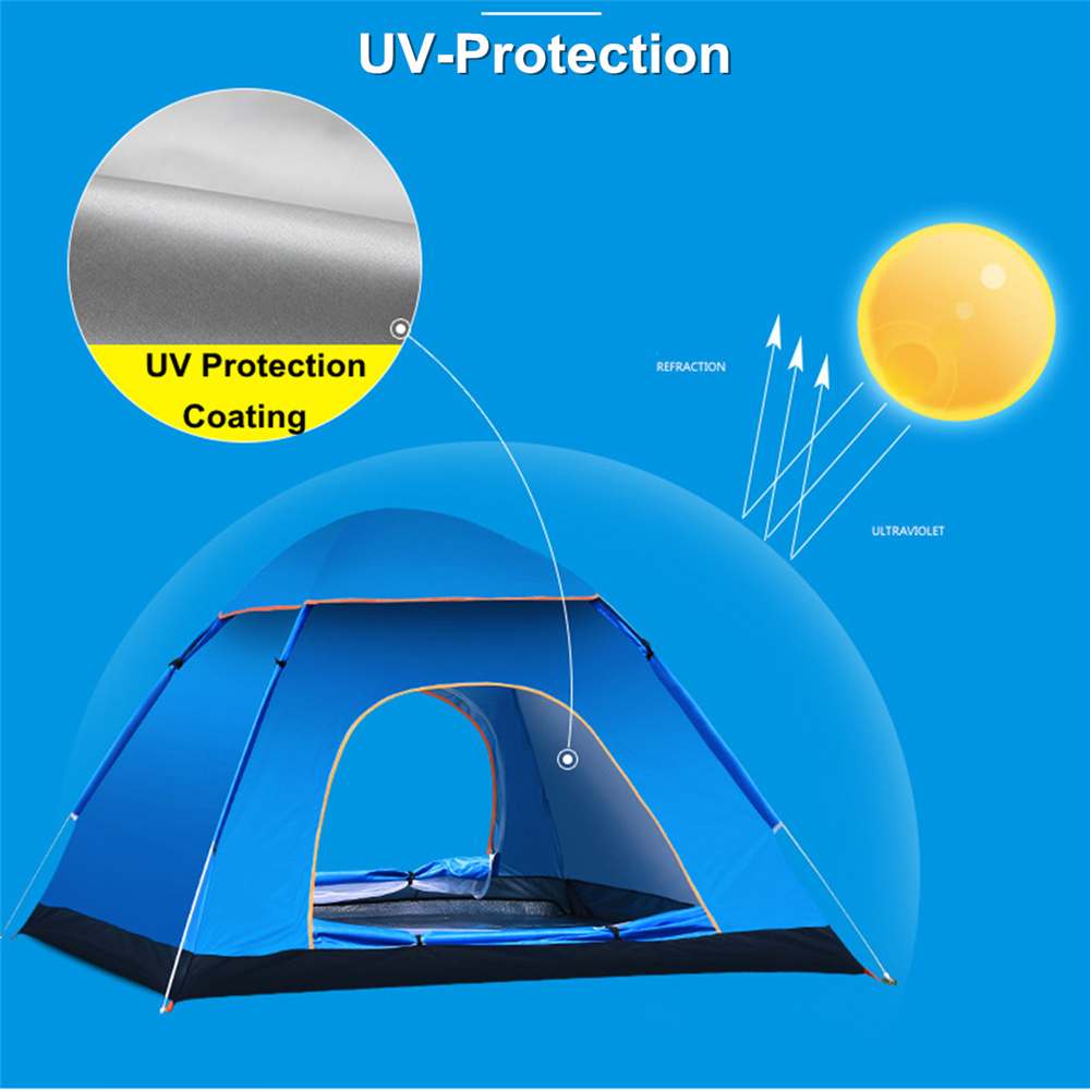 Cheap Goat Tents 3 4Person Outdoor Camping Automatic Quick Open Family Tent Fast Pitch Tent Fit Waterproof Sun Shelter Outdoor Instant Setup Tent   